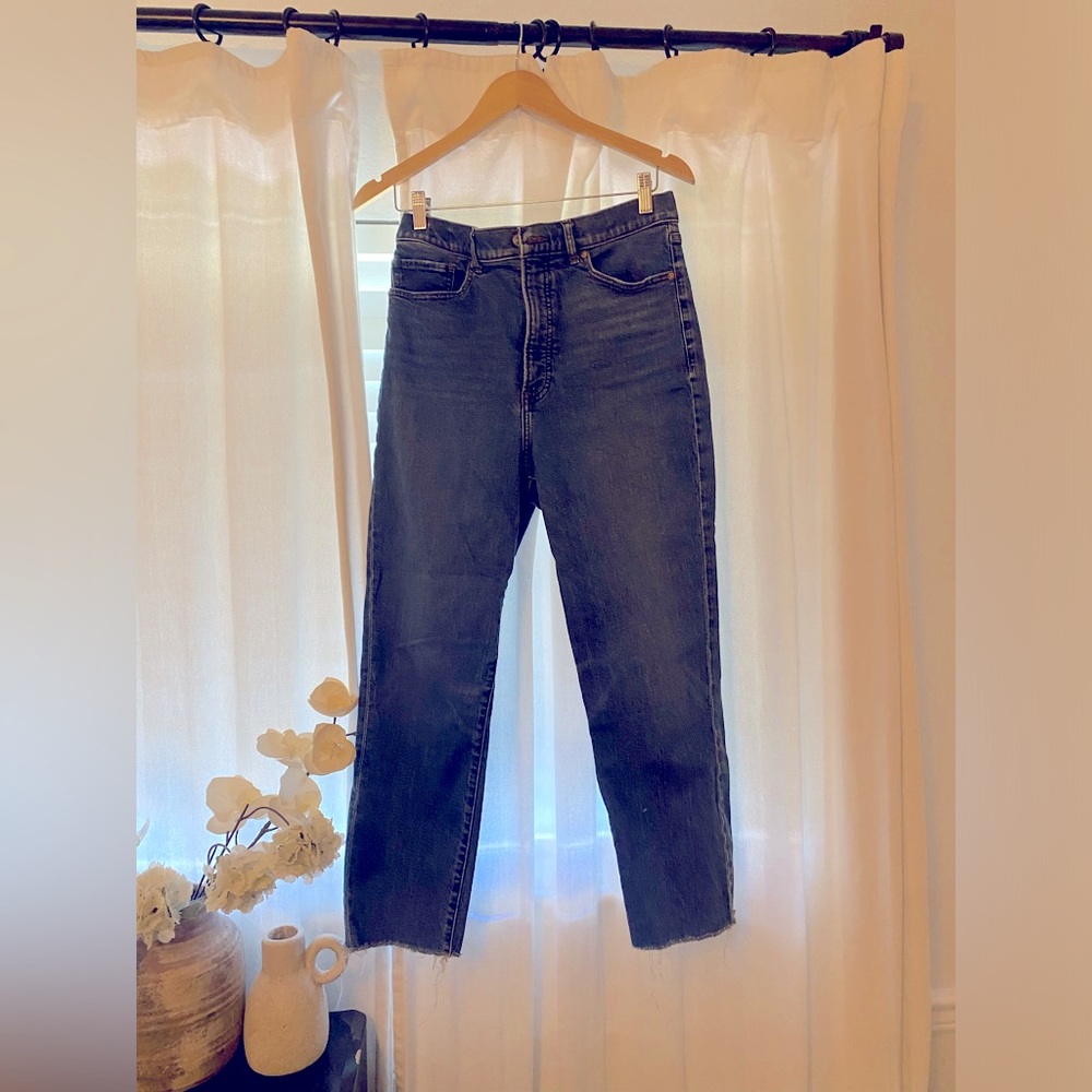 Express mom jean super highrise blue jeans